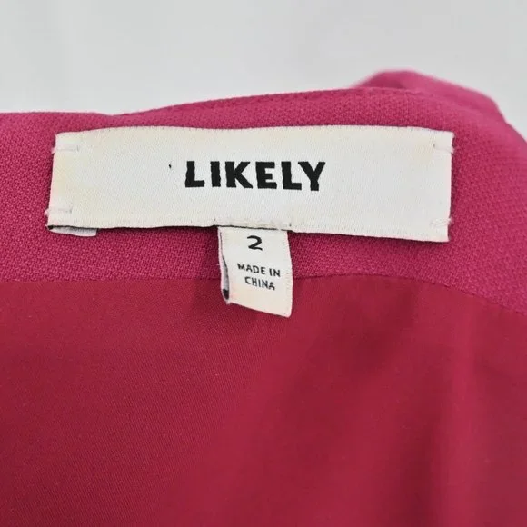 LIKELY Womens Constance Mini Dress Fuchsia Pink Bodycon Cocktail Party Size 2 - Picture 8 of 9